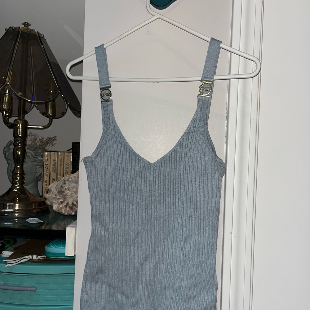 Guess Light Blue Ribbed Camisole